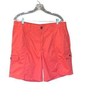 Style & Co EUC Cotton Cargo Shorts Comfort Waist Coral-Orange-Red Size 16